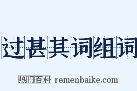 过甚其词组词是什么意思的图片